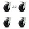 Service Caster 8 Inch Extra Heavy Duty Phenolic Swivel Caster Set with Swivel Locks, 4PK SCC-KP92S830-PHR-BSL-4 - alternate 1